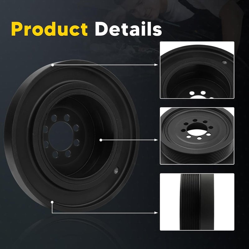 Fexhull 11237573655 Engine Harmonic Balancer Pulley - DOHC L6 3.0L - Fit for BMW Cars- 2011-2019 -[3,4,5,6,7 Series] 335i, 435i, 535i xDrive, 640i, 740i, 740Li, M2, X3, X4, X5, X6, for OE 594829 - Image 4
